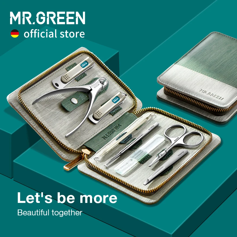 

MR.GREEN Manicure Set Pedicure Sets Nail Clipper Stainless Steel Professional Nail Cutter Tools with Travel Case Kit