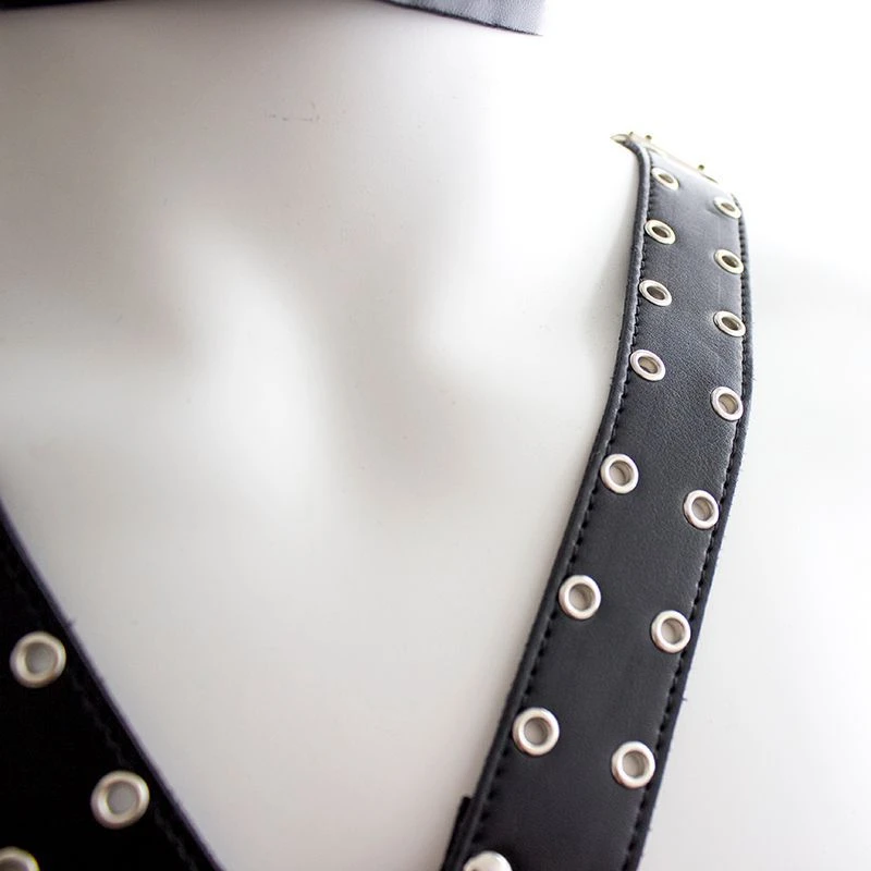 Jumpsuit men sexy Men Sexy Black PVC Costumes Erotic Fetish Catsuit Rivet Faux Leather Bodysuit Play Clothes gay male Costume