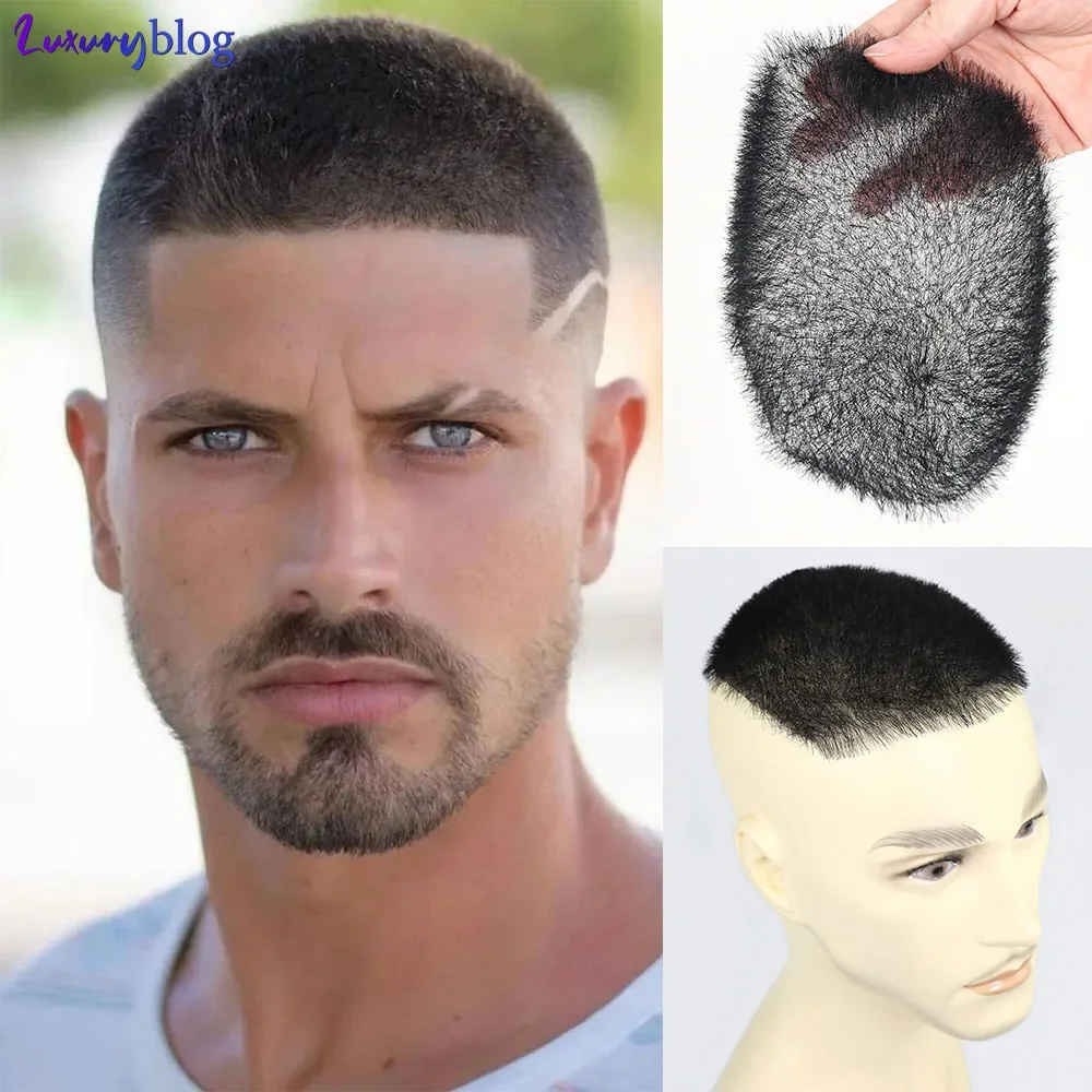 4.5x6inch Buzz Cut Toupee for Men Human Hair Capillary