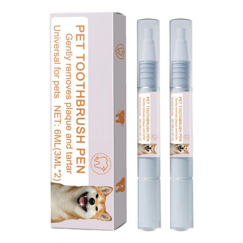 2Pcs Pet Dental Pen Dog Toothbrush Pen Fresh Breath Tooth Whitening Tartar Remover Cat Oral Care Beauty Teeth Cleaning Tools