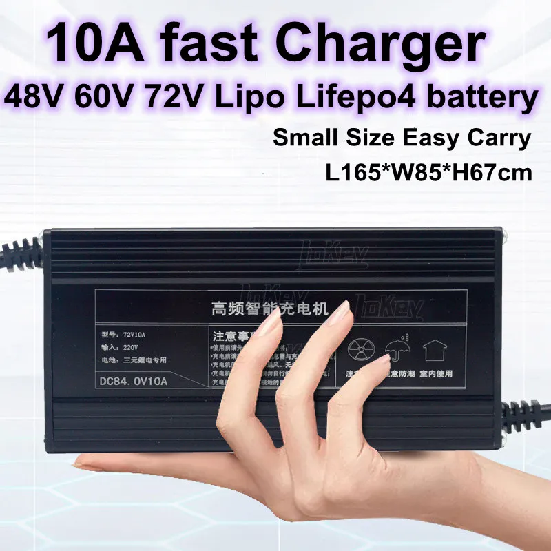 

48V 60V 72V 10A carregador chargeur 54.6V 58.8V 58.4V 67.2V 71.4V 73V 84V 87.6V lithium battery charger 13S 14S 16S 17S 20S 24S