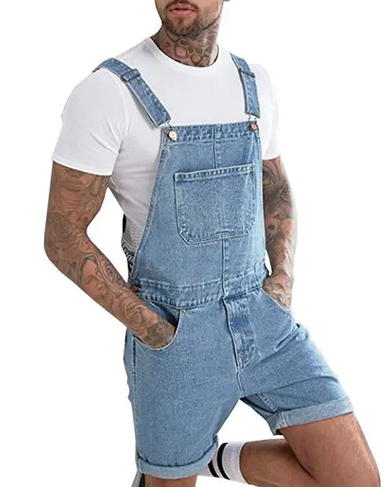 Summer Men's Denim Shorts Streetwear Brace Jeans denim shorts summer jeans shorts
