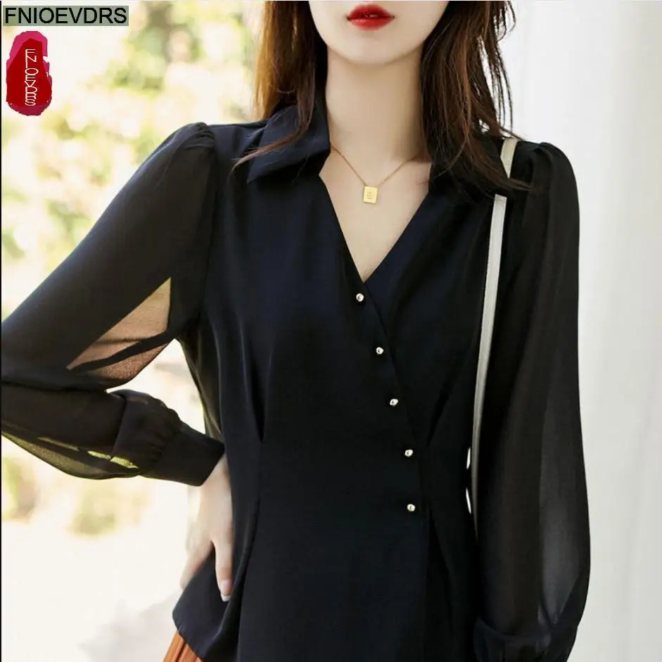 

Блузка Женская Офисная с длинным рукавом, на пуговицах