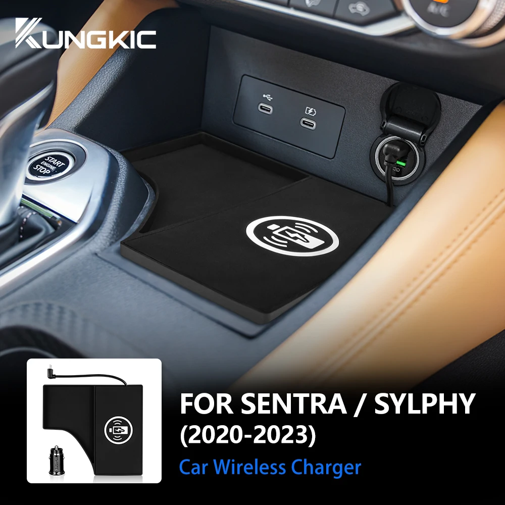 

Автомобильное беспроводное зарядное устройство для Nissan Sylphy для Nissan Sentra 2020 2021 2022 2023 быстрое зарядное устройство 15 Вт