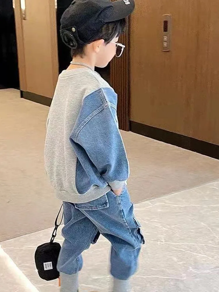 Children's Clothing Boy's Autumn Suit Sweater Suit Baby Boy Clothes Children's Top And Bottom Clothes Set Groups Of Pant kids clothes