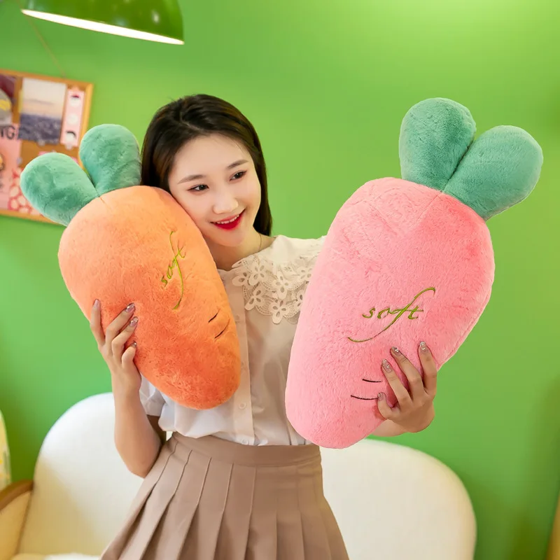 무우 봉제 인형 장난감, 귀여운 수면 베개 당근, 과일 및 야채, 긴 인형, 어린이 생일 선물 보내기, 50cm