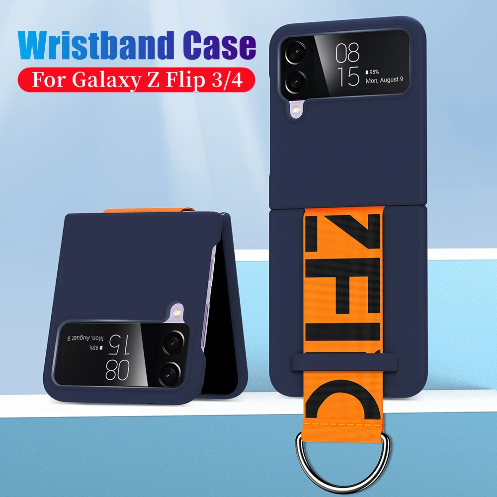 With Strap Finger Ring Case For Samsung Galaxy Z Flip 4 Case For