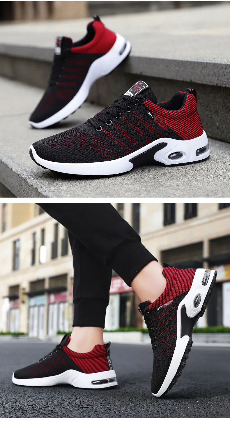 Original Navy Blue Mesh Sneakers Men's Breathable Trainers Man Casual Trekking Basketball Sports Shoes For Men Wedge Sneakers