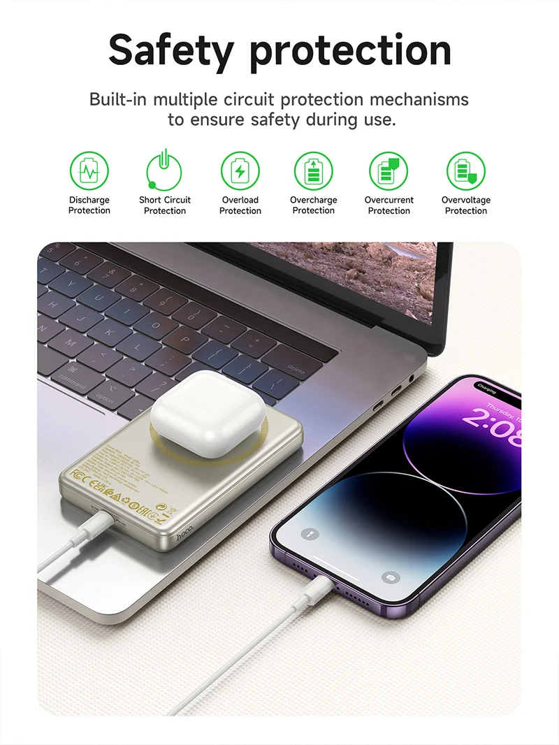 HOCO Q26A 10000mAh Magnetic Wireless Power Bank PD20W