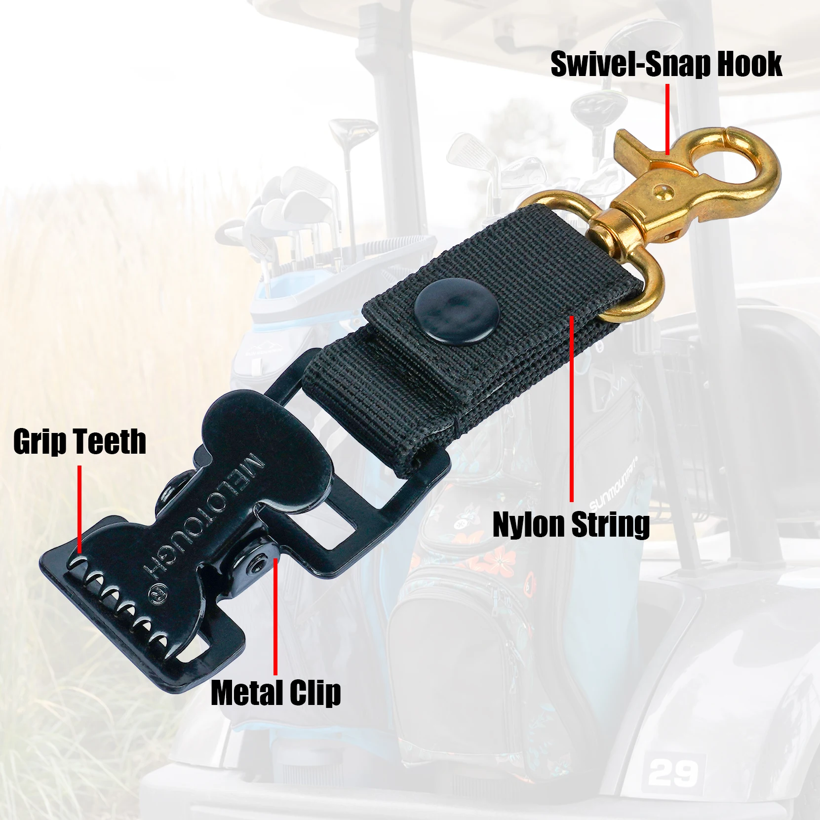 MELOTOUGH Golf Glove Clip Work Gloves Belt Clips glove holder belt clip With Alligator Clips For Work Glove Holder Construction Gloves Golf Accessories