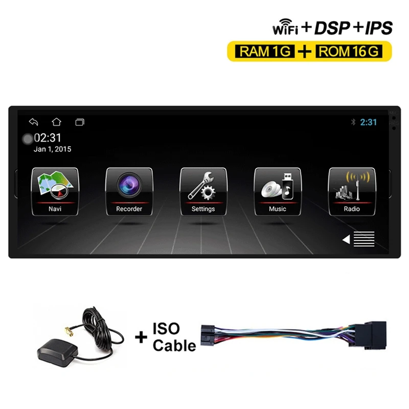 

1 Din Android 10,0 Автомобильный мультимедийный проигрыватель Android 6,9 дюймов IPS автомобильное радио аудио стерео WIFI GPS MP5 проигрыватель с ISO кабелем