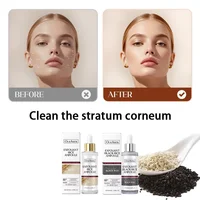 Essence exfoliante de riz noir et blanc, dissolvant de peau morte, réapprovisionnement brillant pour le visage, rétrécissement des pores, acide hyaluronique, sérum éclaircissant 6