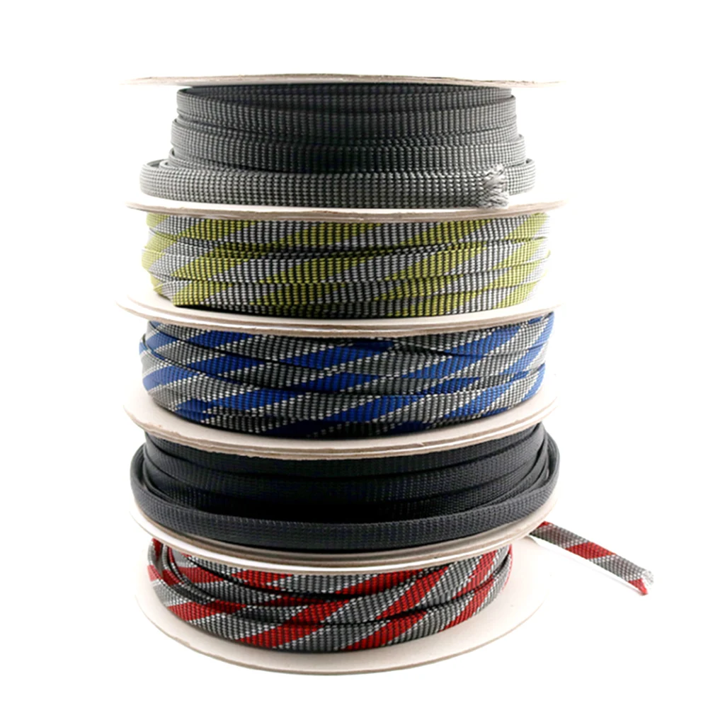 

HIFI Shield Suspension Screen Woven Rayon Nylon Cotton Snakeskin Mesh Wire Braided Cable Sleeve Tube for Audio Cable