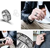 Stainless Steel Gear Wheel Style Ring CZ Zircon Rotating Relieve Stress Artifact Circle For Men Women Unisex-Adult Ring Jewelry 6