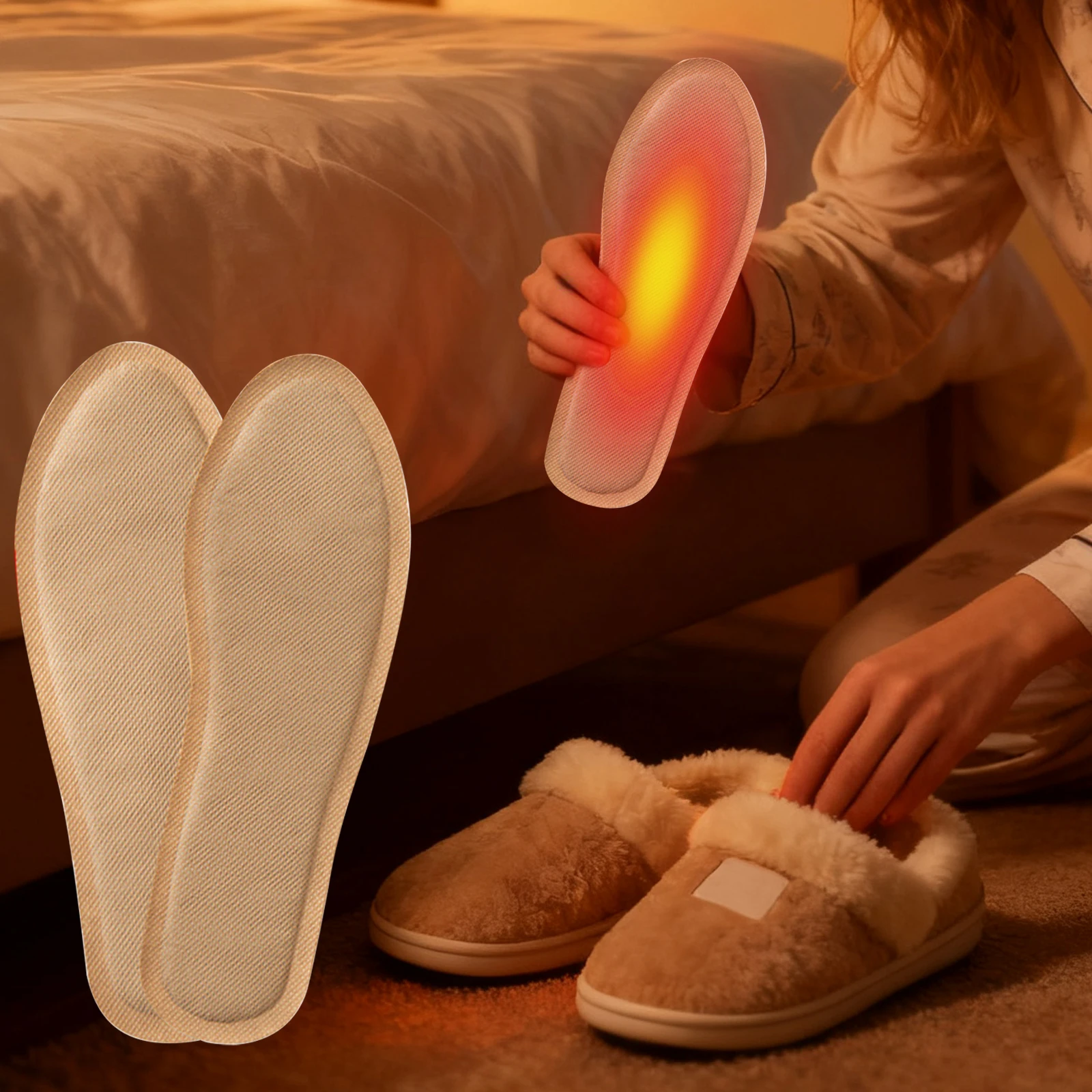 10 Pairs Insole Foot Warmers Disposable Air Activated Warmers Continuous Heated Feet Patch Heating Warm Pack for Outdoor Sports