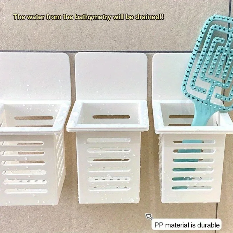 Wall Mounted Toothpaste Holder Drain Rack Self-adhesive Toothpaste Toothbrush Storage Rack Bathroom Daily Necessities Organizer toothbrush holder bathroom storage rack