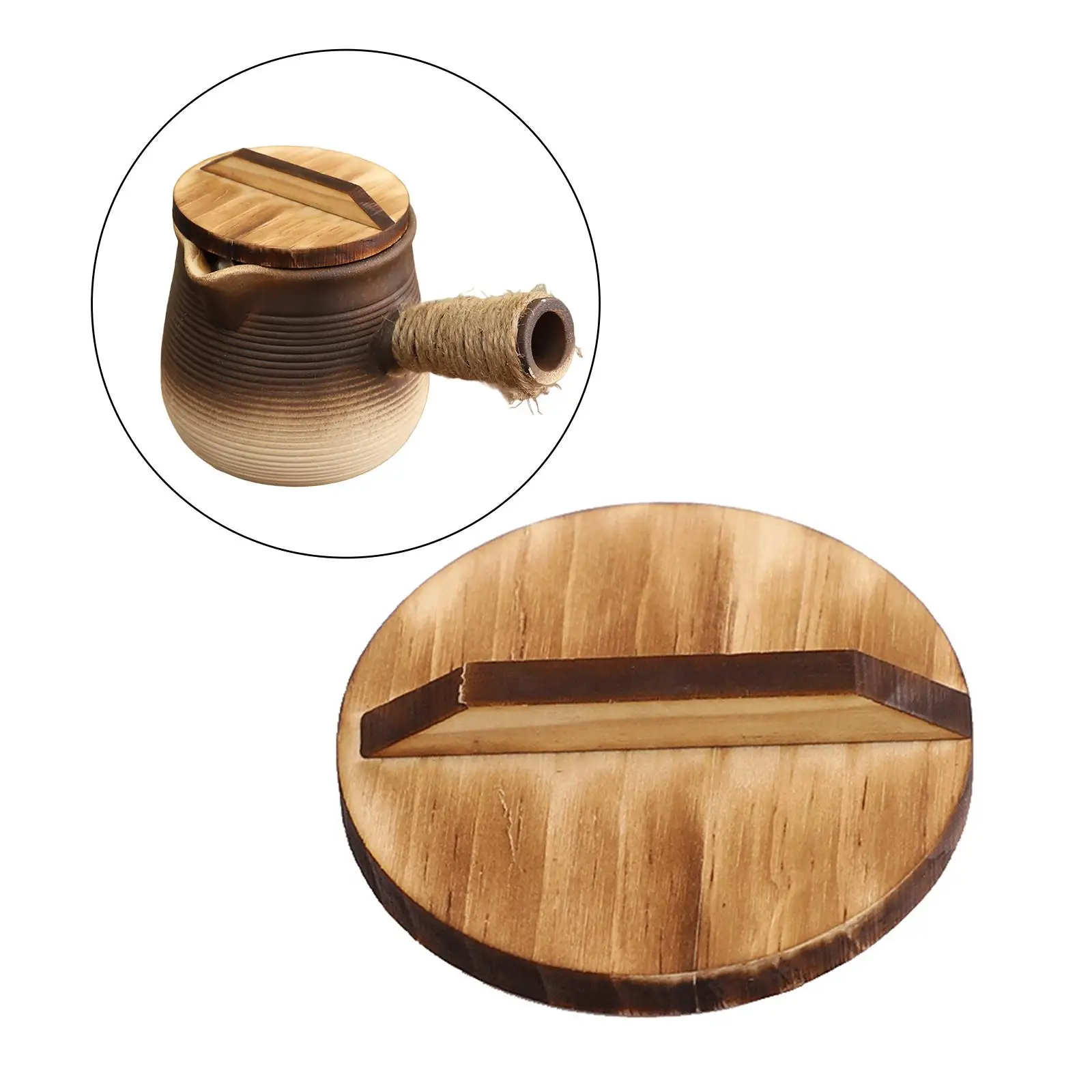 Replacement Glass Lid Teapot Lid Wood Sealing Cover Wooden for Home Kitchen Teapots Celebration Teapot 600~800ml Accessories