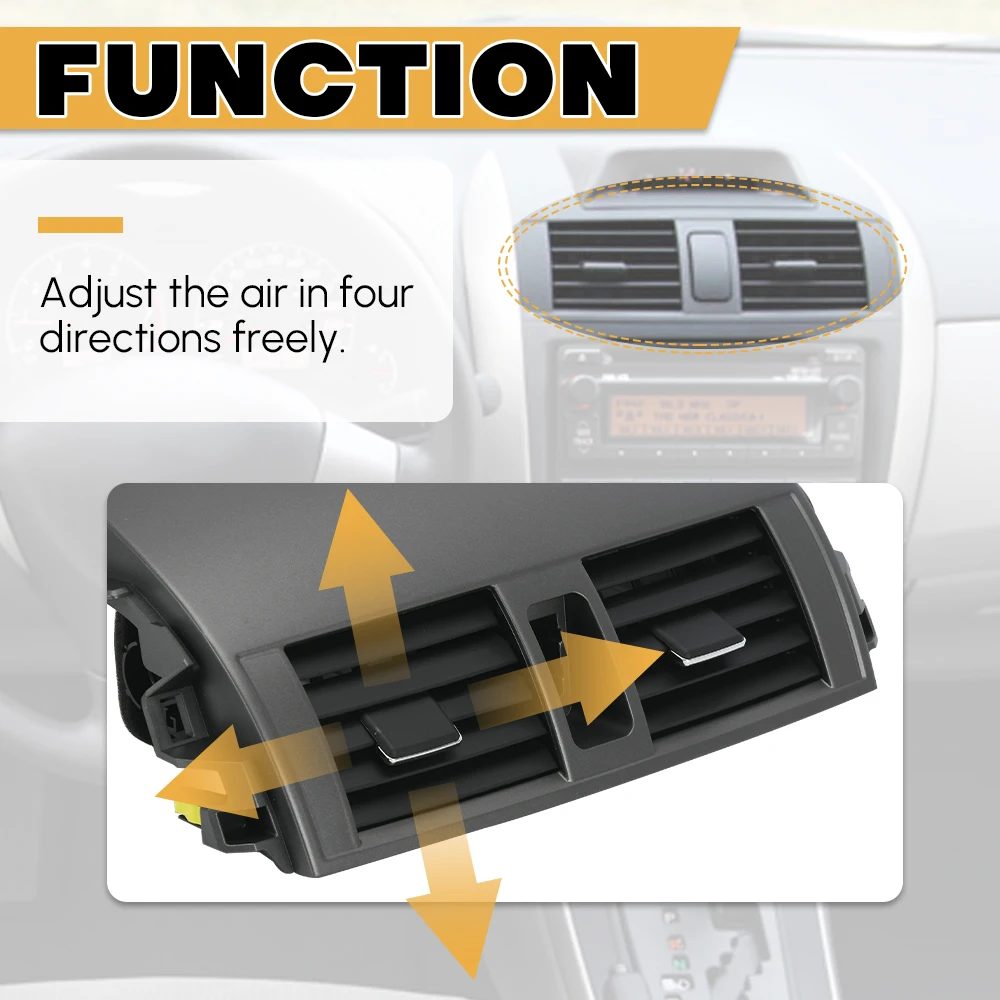 Center Dash A/C Outlet Air Vent Panel 55670-02160 55663-02060 For Toyota Corolla 08-13 Conditioning Outlet Panel Grille Cover air conditioning outlet cover