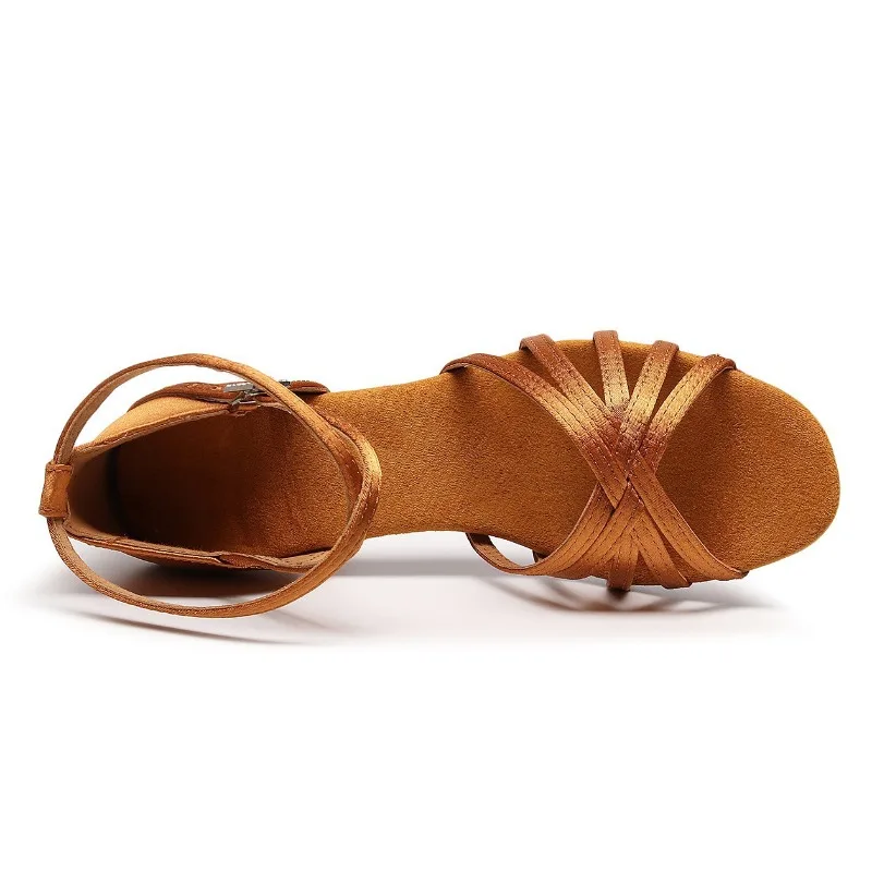 7.5/5.5CM Women Latin Dance Shoes Girls Ballroom Latin Dance Shoes Ladies Samba Dancing-Shoes Tango Performance Shoes Sandals