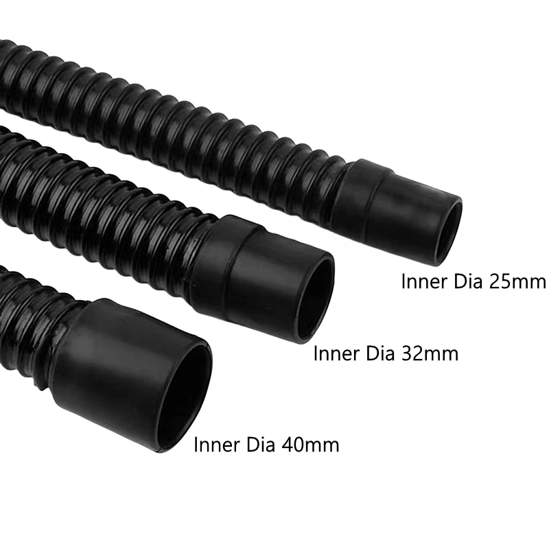 Water Hose Plastic Hose Plastic Tube I.D 20/25/32/40mm Fish Tank Corrugated Hose Aquarium Corrugated Pipe Soft Rubber Head Inlet and Outlet Hose Water Pipe 1PC