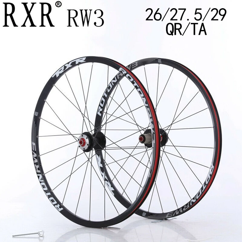 RXR Wheelset QR Mountain Bike Carbon Hub 26/27.5/29" Clincher Wheels Disc Brake 