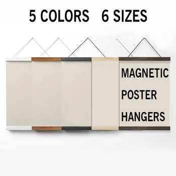 1PC magnetico in legno poster ganci cornici 5 colori foto arte della parete stampa su tela pittura teak legno di pino soggiorno decorazioni per la casa 1