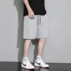 Summer Loose-fit Men's Sports Mid-waist Shorts Lightweight Black Ice Silk Five-poin 4