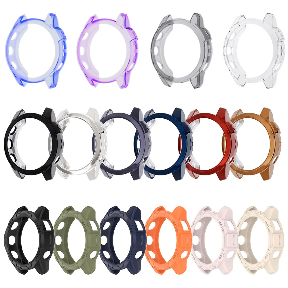 Durable TPU Half Cover Protective Case for Garmin Fenix 7 Series – Hollow Out Design