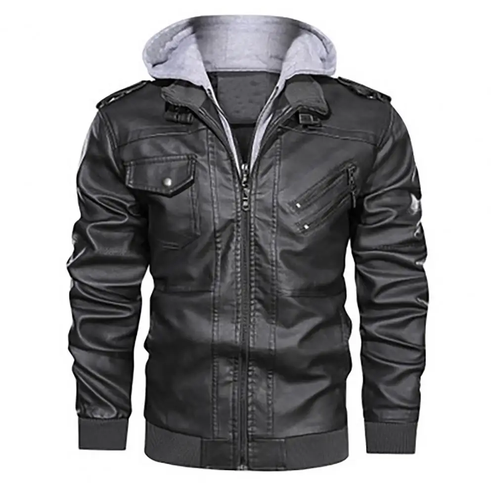 

New Men's Leather Jackets Autumn Casual Motorcycle PU Jacket Biker Leather Coats Brand Clothing