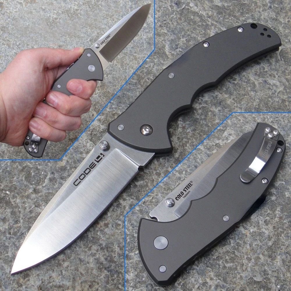 Складной нож Cold Steel Code 4 3 5 дюйма с алюминиевой ручкой | Инструменты