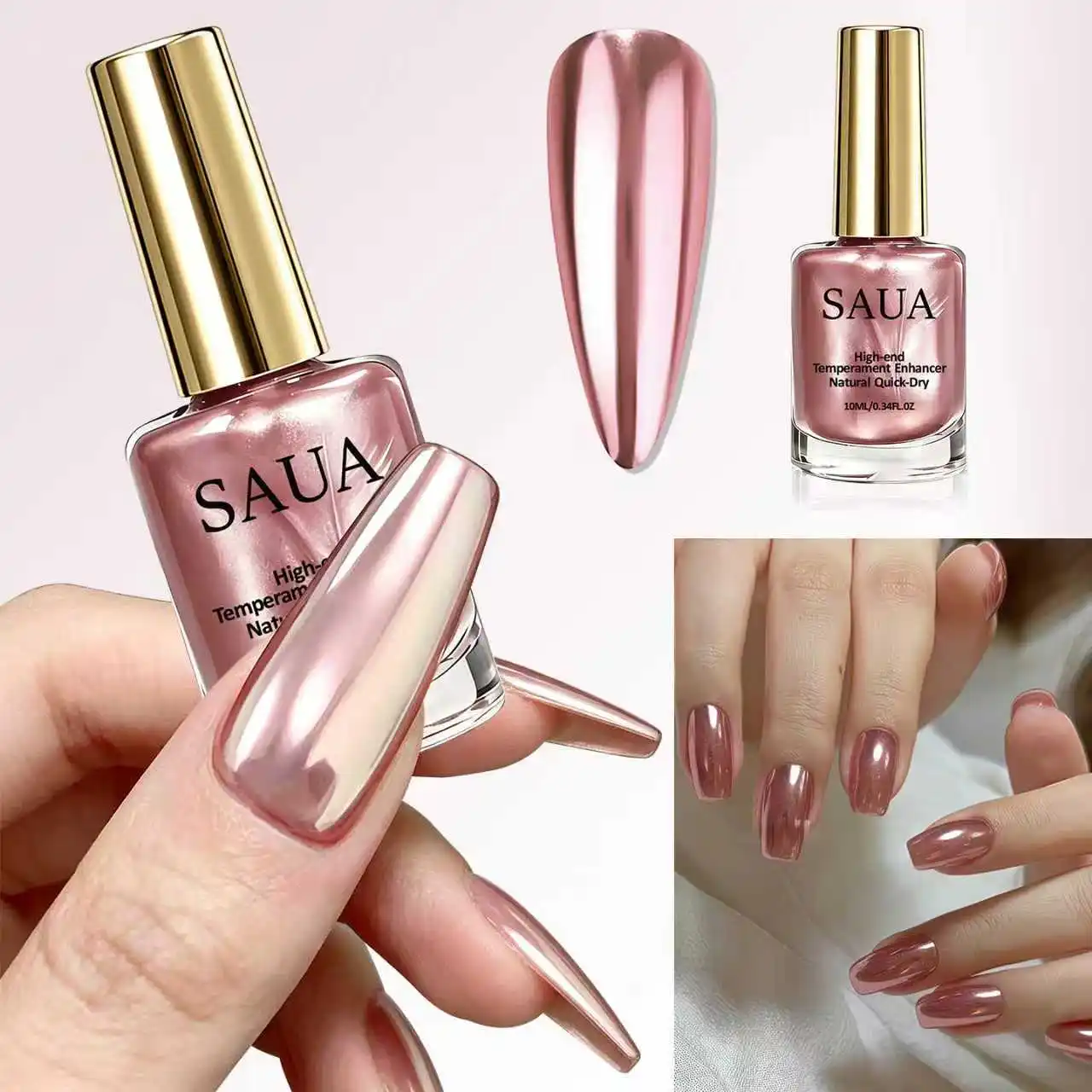 Radiant Rose Gold Fast-Dry Nail Lacquer