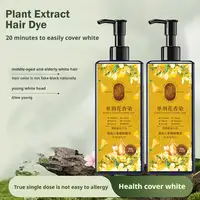 Shampoing de teinture capillaire naturelle longue durée, teinture de parfum Floral à dose unique végétale pour couverture de cheveux gris pour femmes et hommes 3