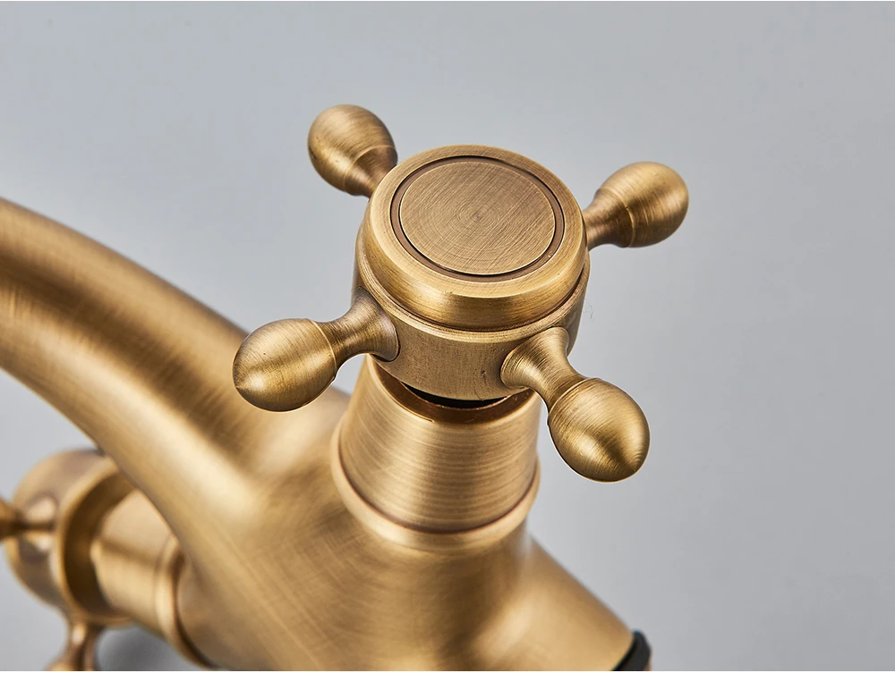 POIQIHY Antique Bathroom Faucet Mixer Image 10