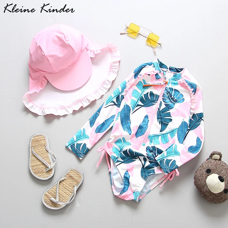 Swimsuit Girl UPF50 Sun UV Protection Girls Swimwear Floral Print Children's Bathing Suit Toddler Baby Beach Pool Swimming Wear
