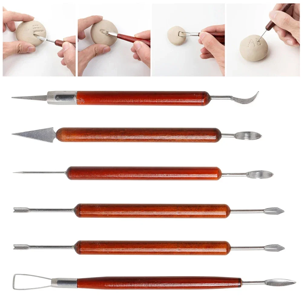 1 Set Pottery Clay Sculpting Tools Smoothing Wax Carving Pottery Ceramic Tools Polymer Shapers Modeling Carved Tool Sculpture