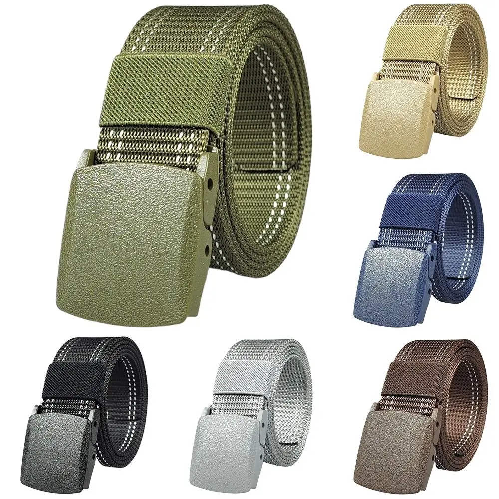 

High Quality Tactical Mens Belt With Automatic Buckle Outdoor Army Canvas Belts Nylon Metal-free Military Belt Male Female