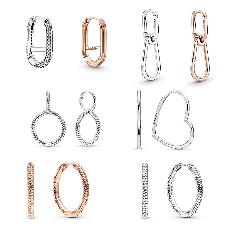 

2022 New Hot Fine Jewelry Women Fit Original charm Beads Ear Stud Set DIY Charms Plata De Ley 925 Sterling Silver Accessorie