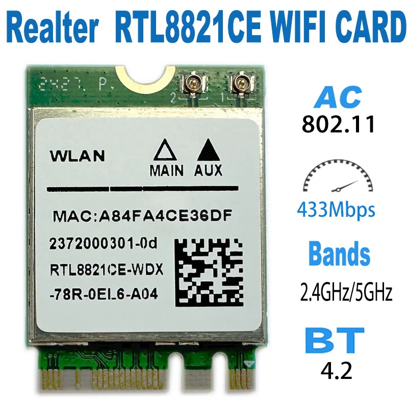 RTL8821CE 802.11AC 1X1 Wi-Fi+BT 4.2 콤보 어댑터 카드 무선 ..