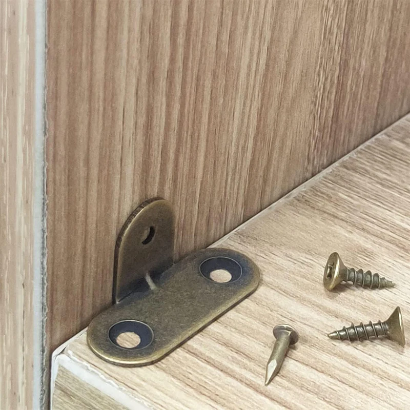Description Picture 3 of item8/4pcs Picture Photo Oil Painting Art Work Mirror Frame Wall Hanger Hook or Right Angle Brass Corner Bracket Fastener w/ Screws