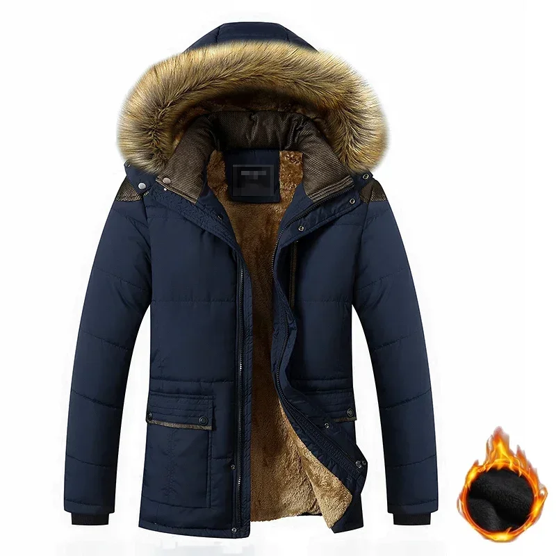 New Men Winter Outdoor Casual Windproof Keep Warm Waterproof Thickened Cotton Jacket Men Detachable Hooded Jacket cotton jacket