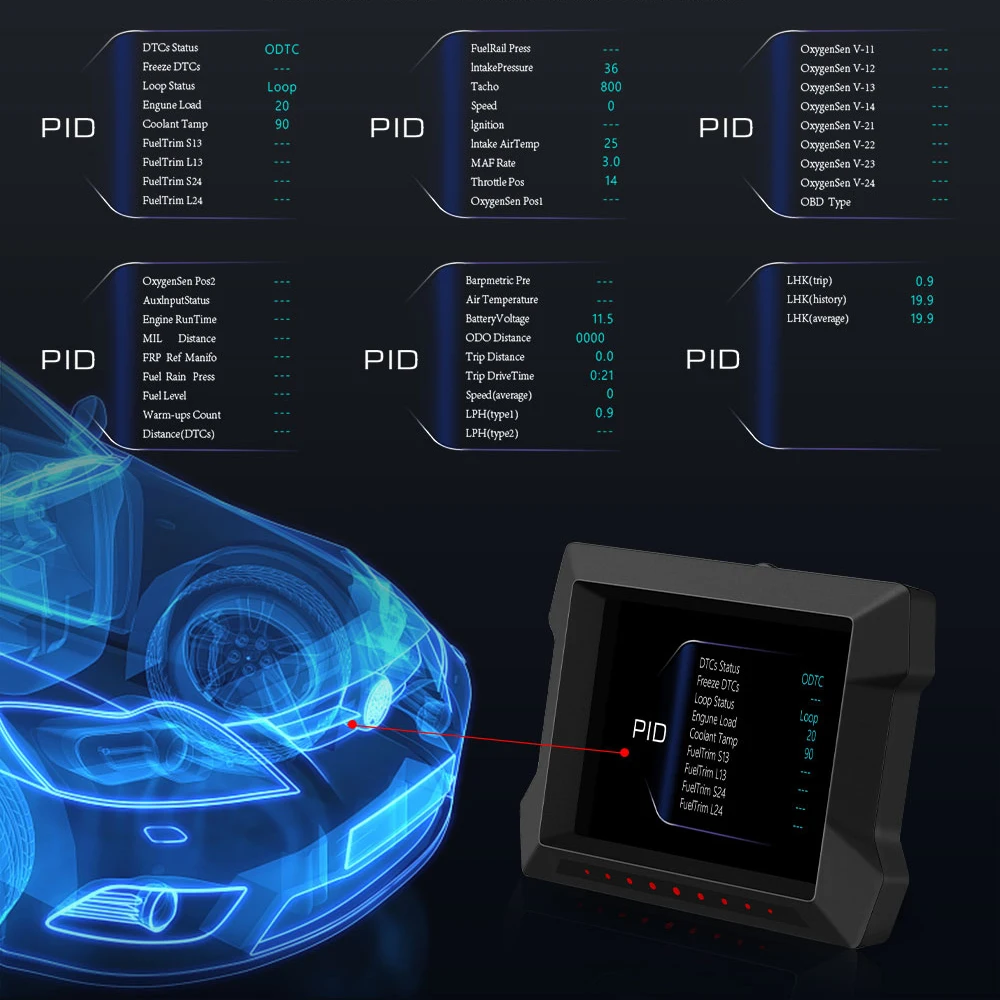 P22 ڵ HUD  ÷ º ǻ  ð  跮 GPS ӵ OBD2  , 