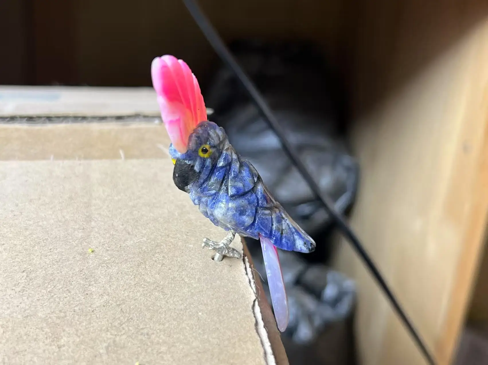 天然石　オウム　置物 天然石,鳥の置物,オウム,家族の装飾のための宝石 - AliExpress