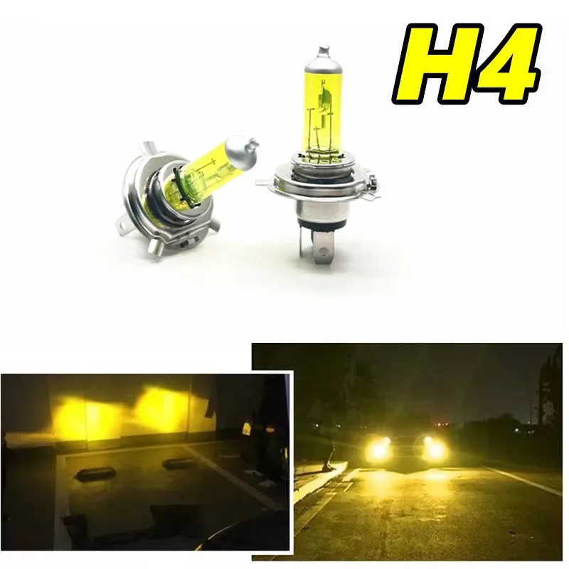 2개입 H4 헤드램프 3000K 12V55W H1 H7 H10 H11 9003 슈퍼 옐로우 할로겐 램프 업그레이드 방수 안개등 H3 자동차 전구