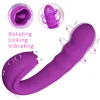 Clitoral Licking Rotating G Spot Vibrator, 3 In 1 Clit Tongue Dildo Vaginal Vibrating Stimulator 10 Modes Sex Toys For Woman 1