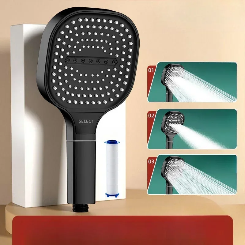 Xiaomi 13cm Large Panel 3Modes Adjustable Home Shower Head  High Pressure Massage ShowerHead Filter Element Bathroom Accessories 4
