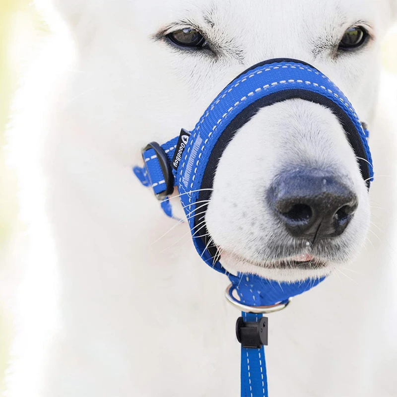 Dog Mouth Muzzles Anti Bark Dog Collar Breathable Training Tool Nylon Muzzle Set With Reflective Muzzle To Stop