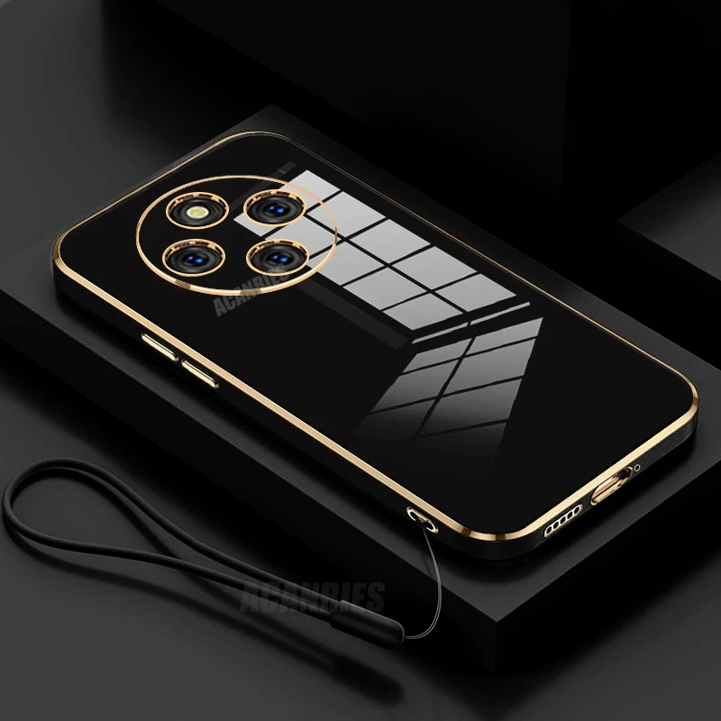 Luxury Plating Silicone Case with Lanyard Cover