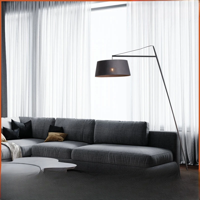 

Living room fishing floor lamp Nordic simple bedroom tea room standing lamp light luxury art study room exhibition hall