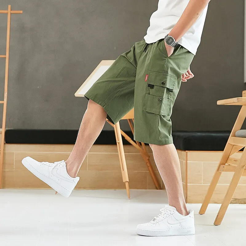 Summer Elegant Fashion Harajuku Slim Fit Male Clothes Loose All Match Sport Casual Shorts Korean Version Straight Leg Shorts