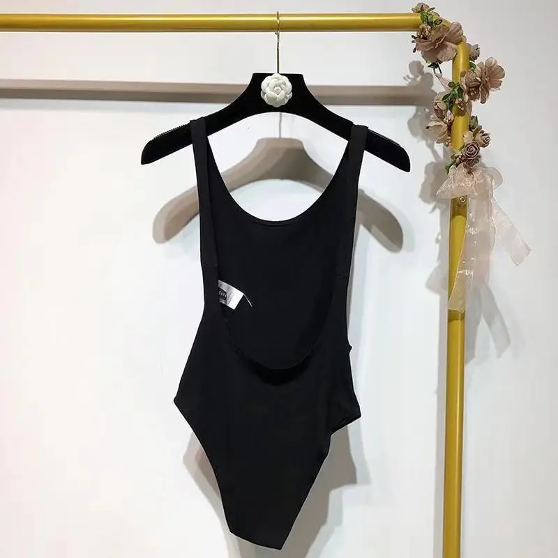 Casual All-Match Women's T-Shirt Solid Color Backless Sleeveless Vest Sexy Playsuit Slim Basic Tank Top U-Neck Bodysuit Jumpers